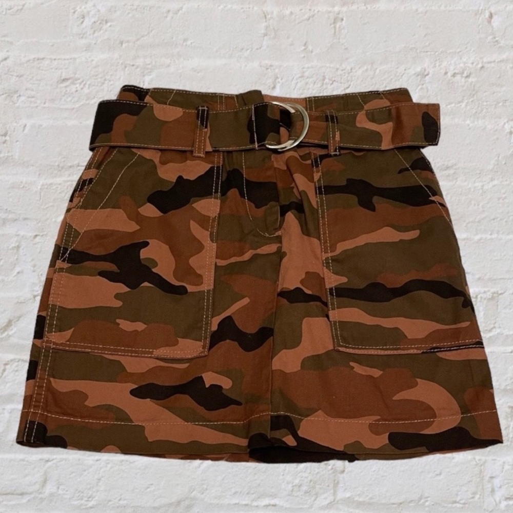 H&M Belted Camo Cargo Skirt